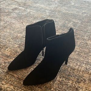 Stuart Weitzman Black Suede Heeled Boots